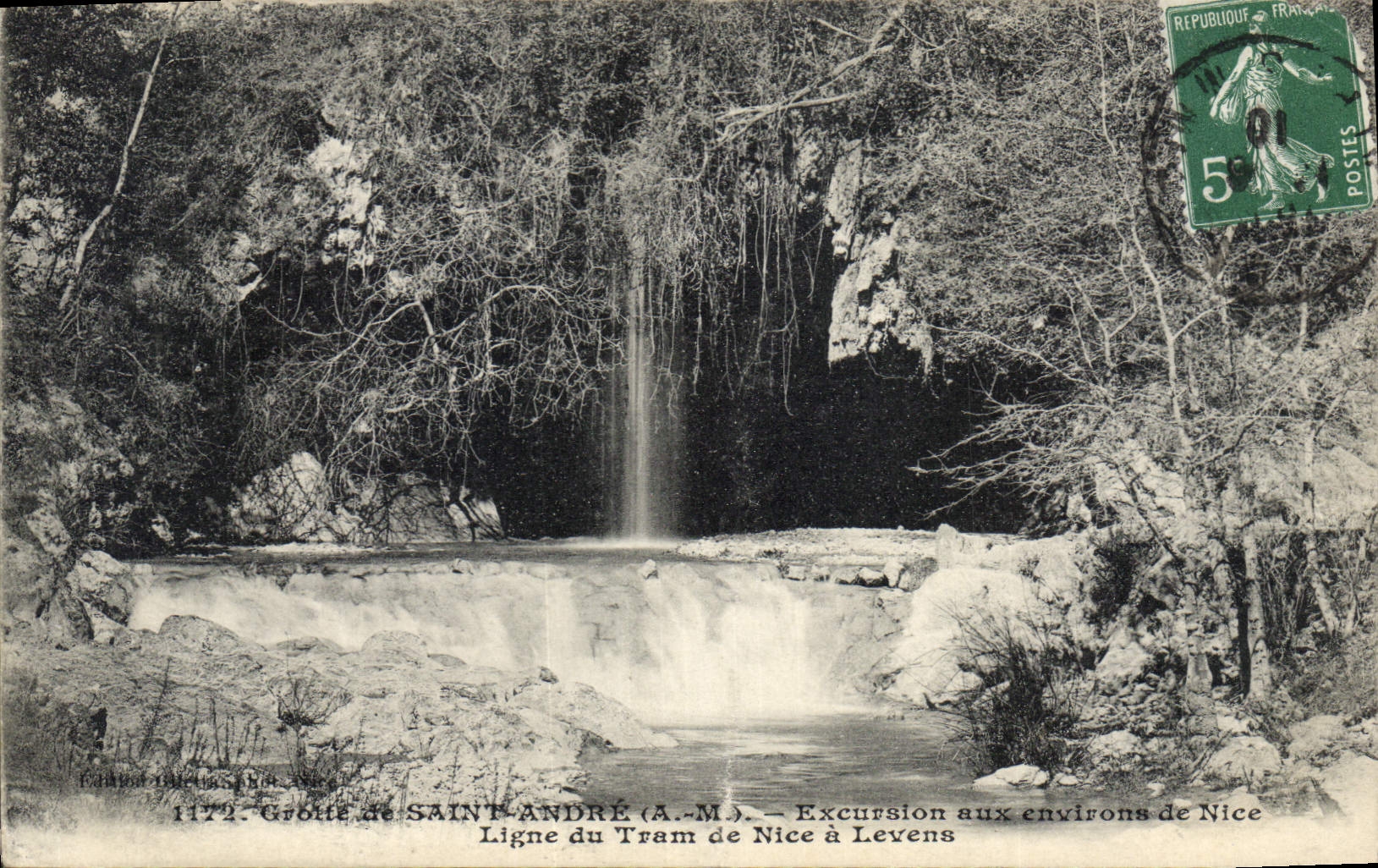 CPA Grotte de Saint Andre Excursion aux environs de Nice Ligne du Tram de Nice a Levens 