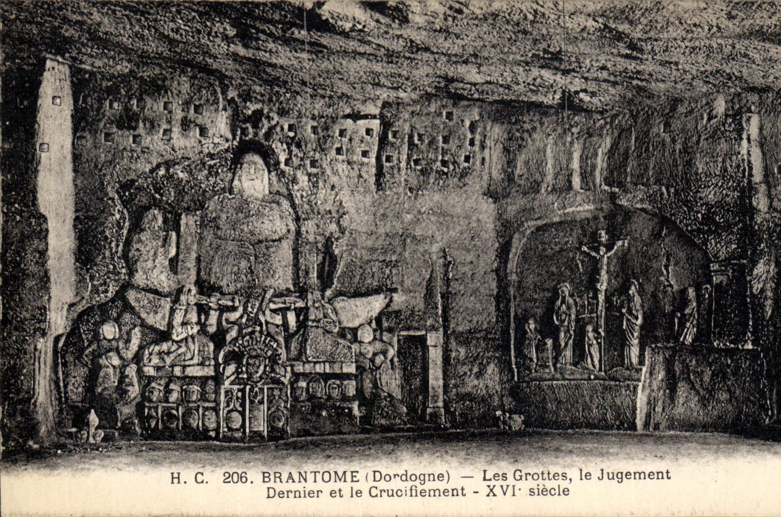 CPA Brantome (Dordogne) Les Grottes le Jugment Dernier et le Crucifiement XVI siecle 