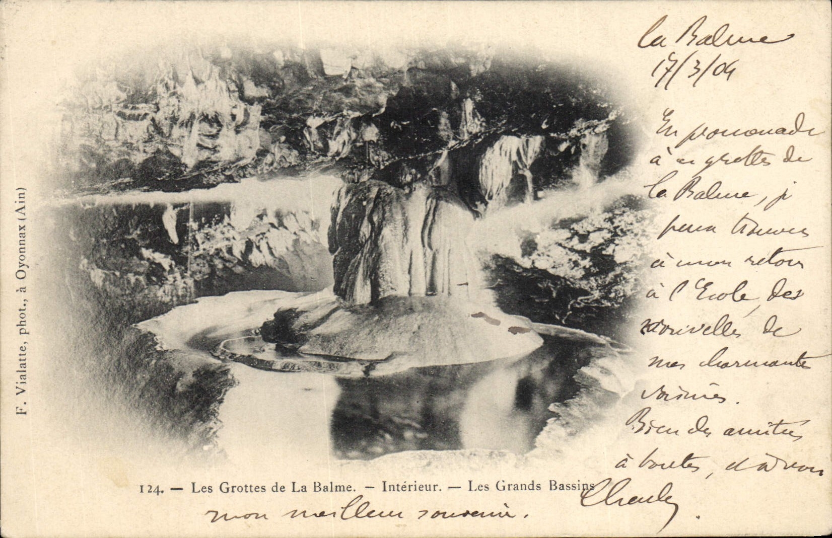 CPA Les grottes de la Balme Interieur Les grands bassins