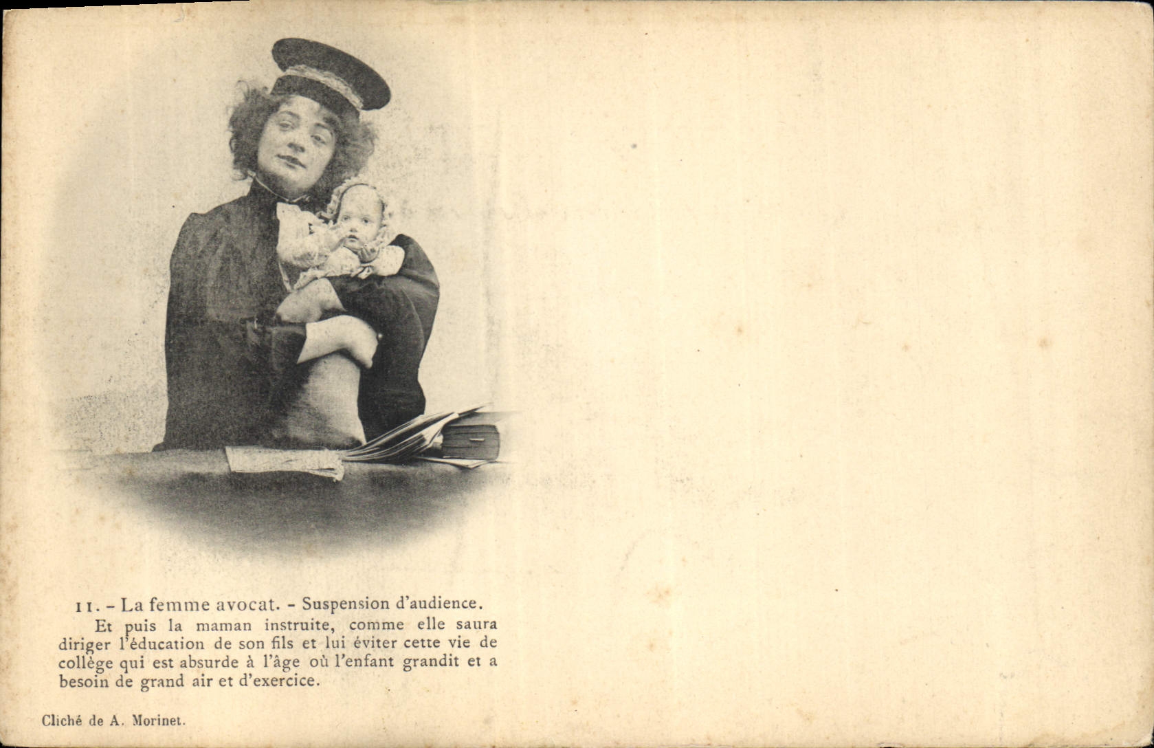 CPA Fantaisie Poupee La femme avocat Suspension d'audience