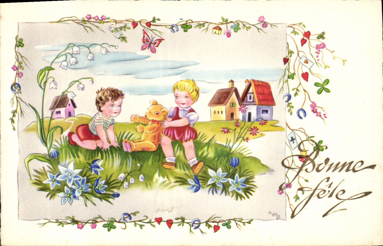 CPA Fantaisie Poupee  Bonne fete 