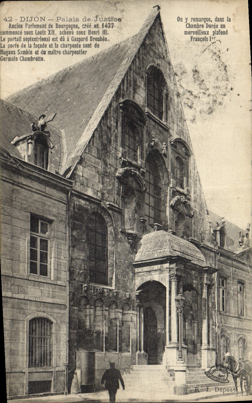 CPA Dijon Palais de Justice Ancien parlement de Bourgogne cree en 1477 commence sous Louis XII achev
