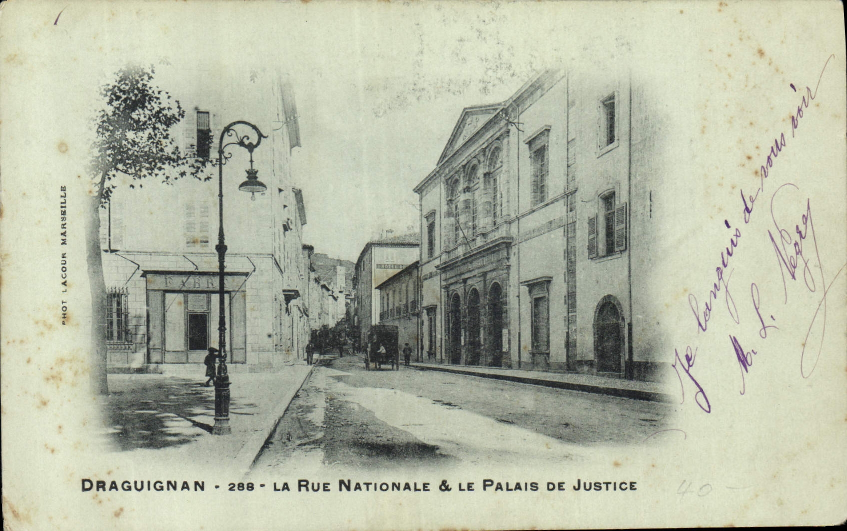 CPA Draguignan La Rue Nationale & le Palais de Justice