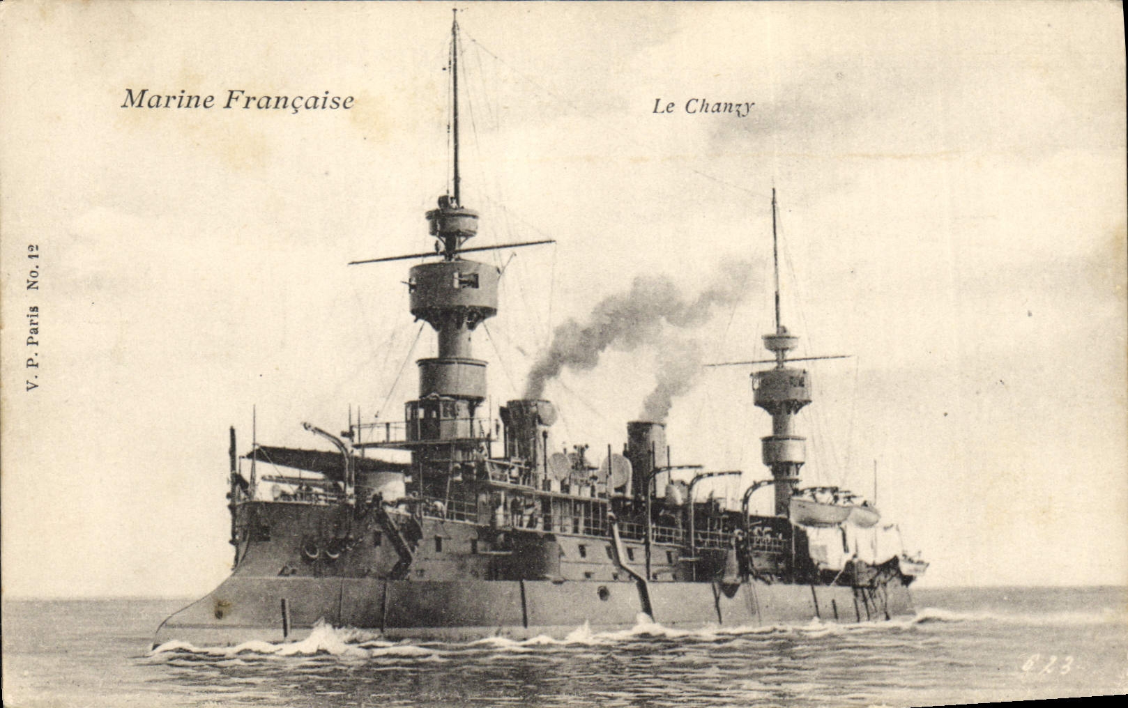 CPA Bateau de GuerreMarine Francaise Le Chanzy 