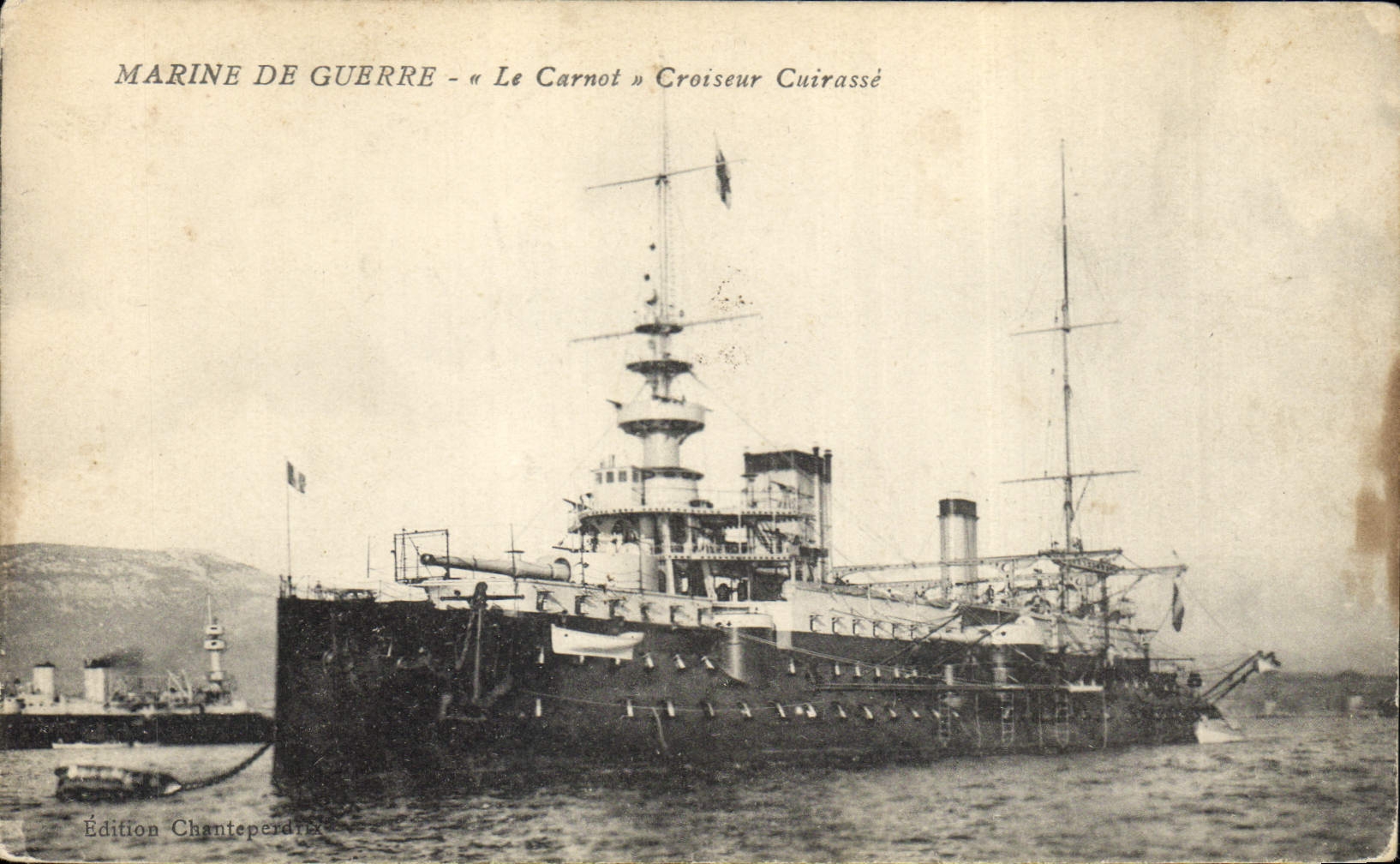 CPA Bateau de GuerreMarine de guerre Le Carnot Croiseur Cuirasse 