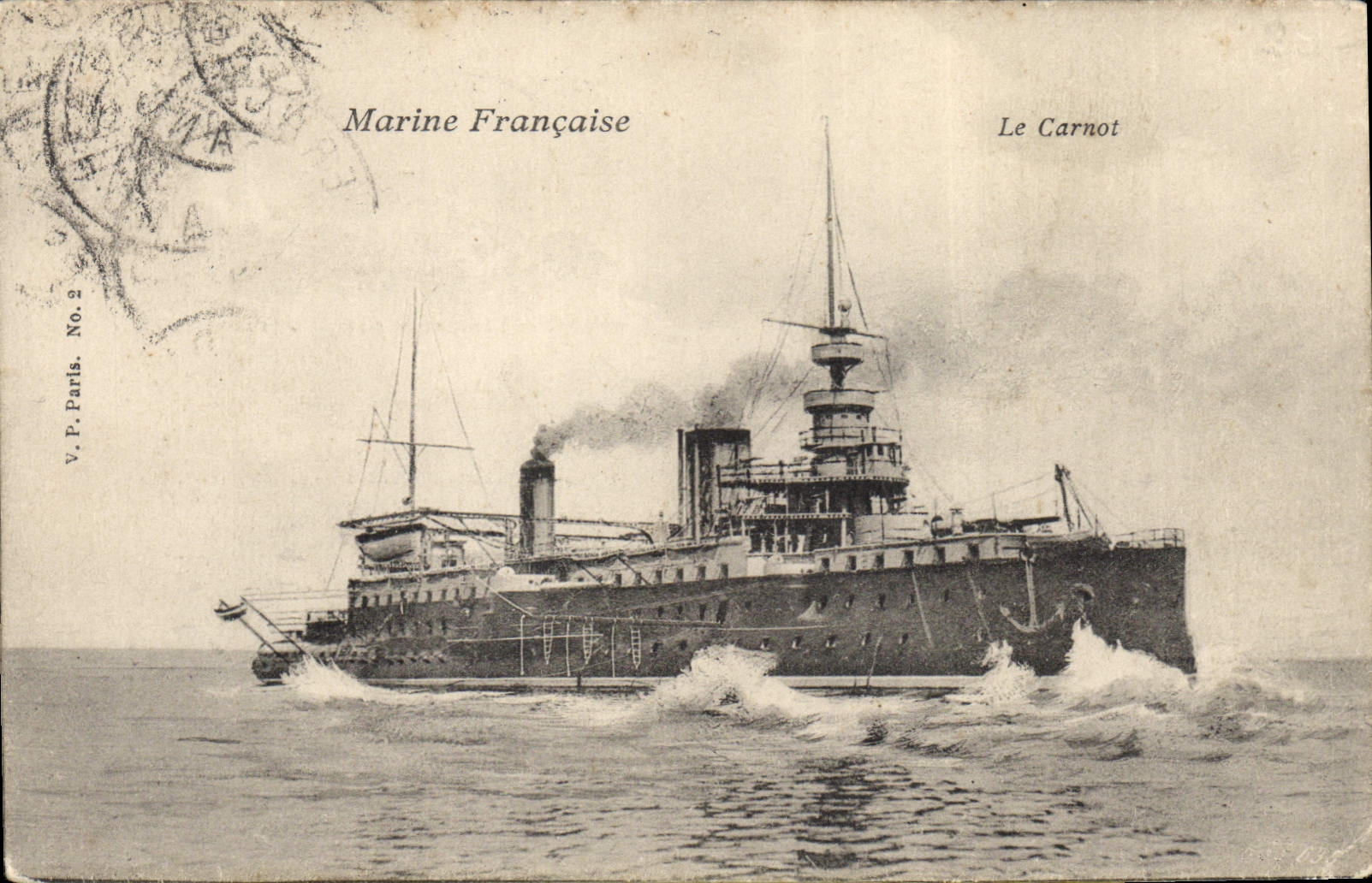 CPA Bateau de GuerreMarine Francaise Le Carnot 