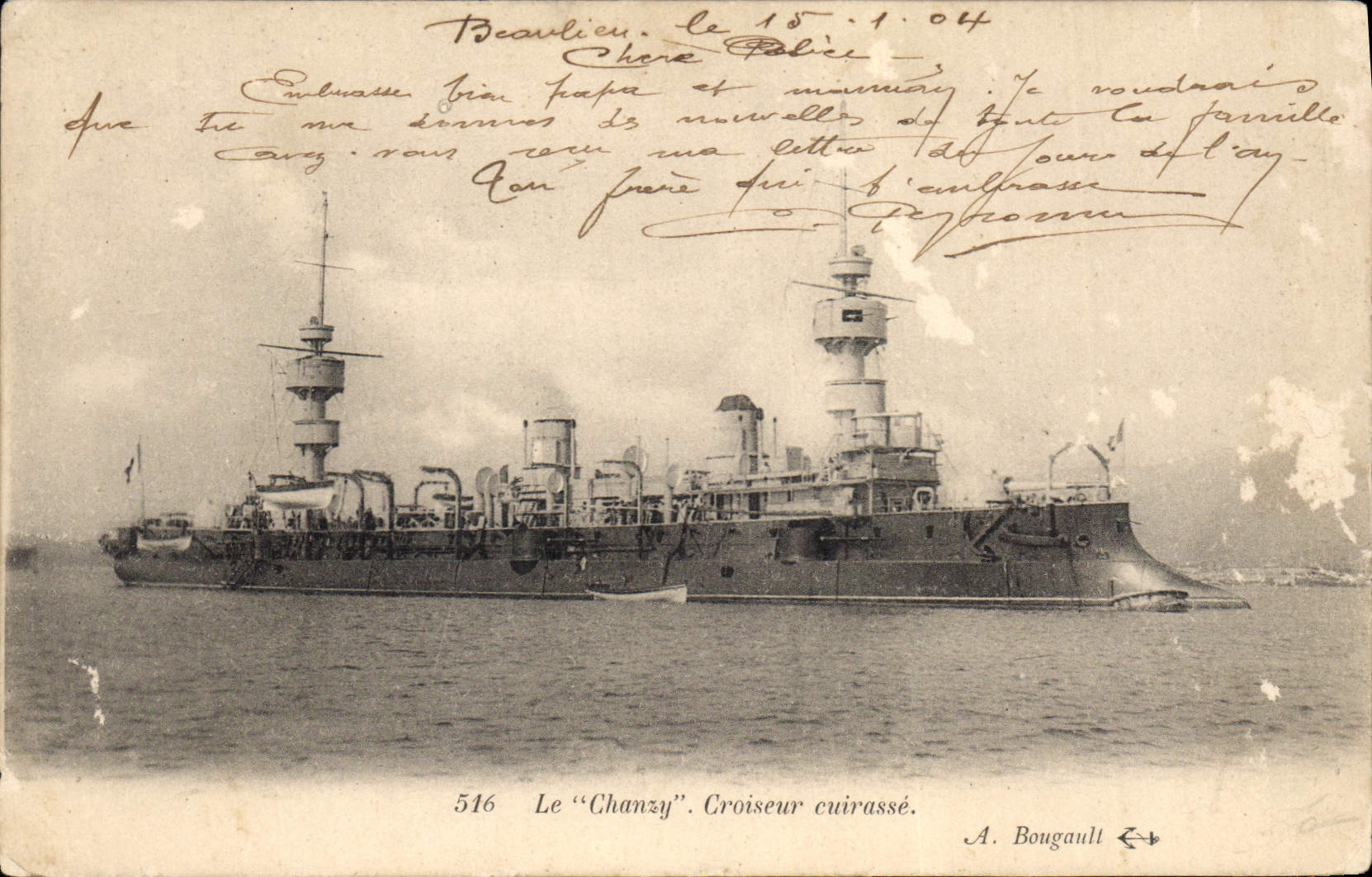 CPA Bateau de GuerreLe Chanzy Croiseur cuirasse 