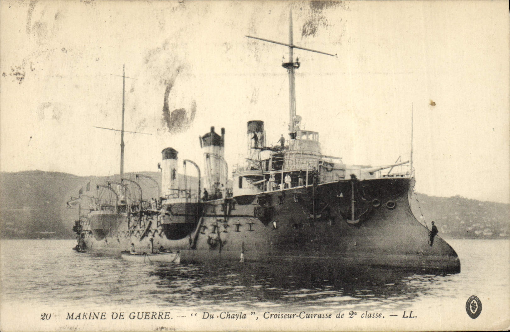 CPA Bateau de GuerreMarine de Guerre Du Chayla Croiseur Cuirasse de 2 classe 
