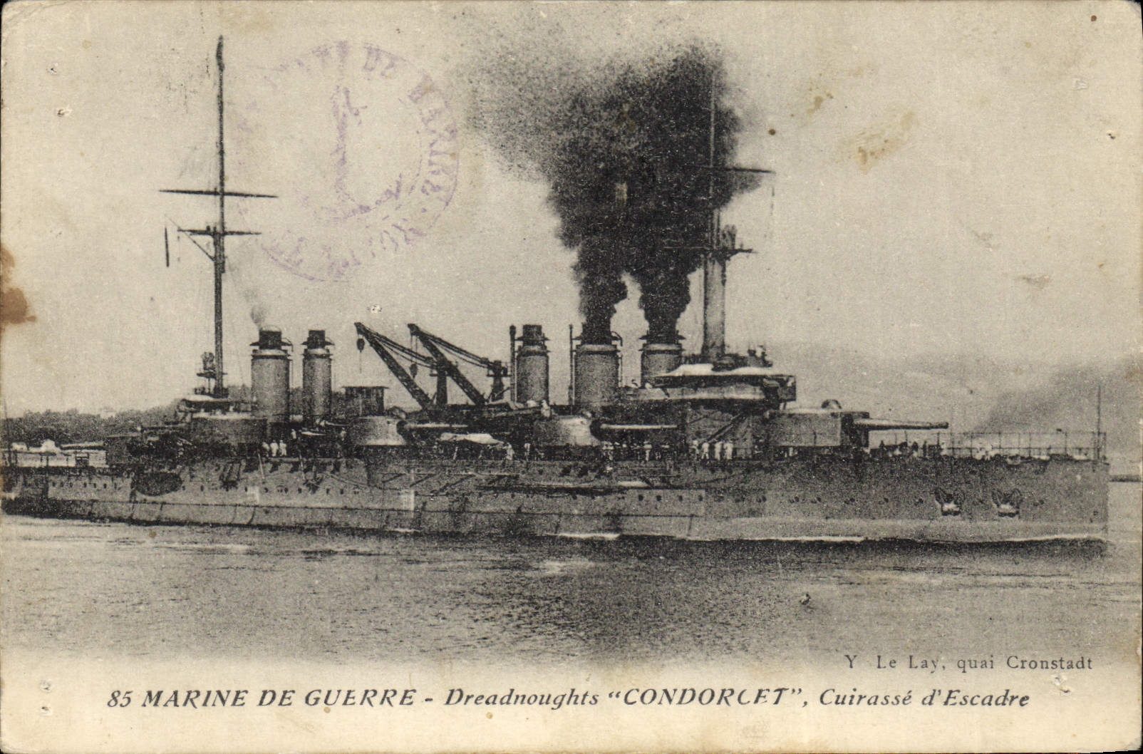 CPA Bateau de GuerreMarine de Guerre Dreadnoughts Condorcet Cuirasse d'Escadre 
