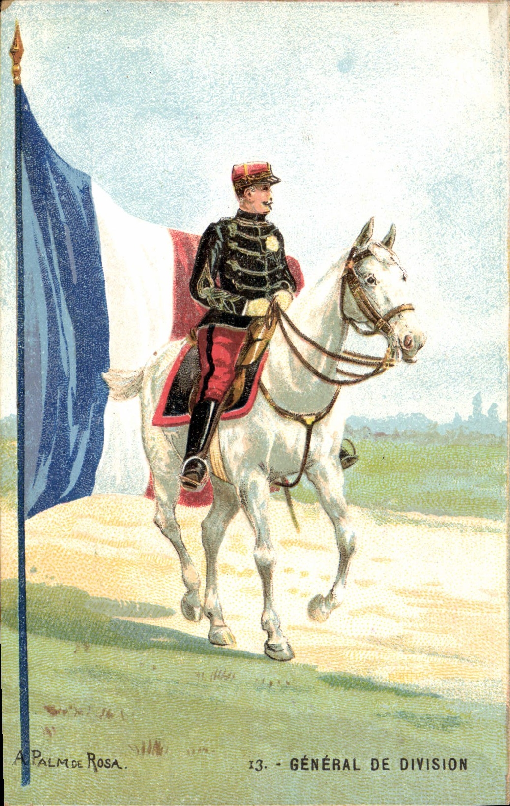 CPA Militaria A Palm de Rosa General de division