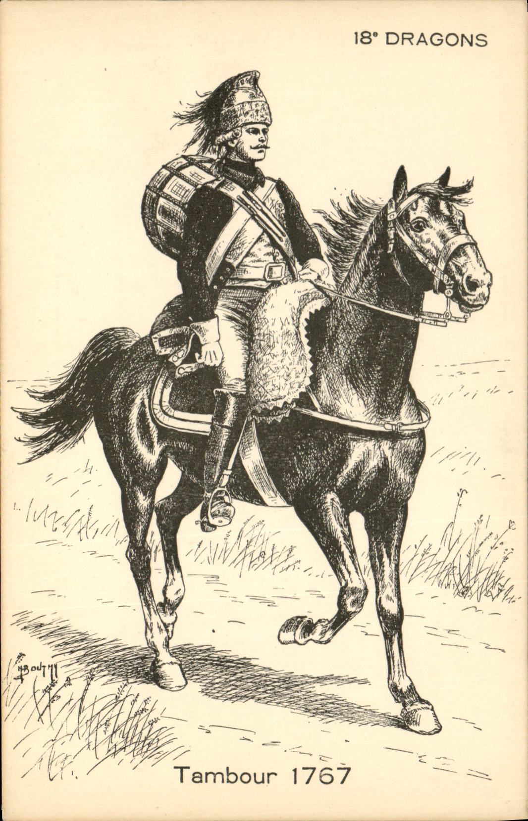 CPA Militaria Tambour 1767 18eme Dragons