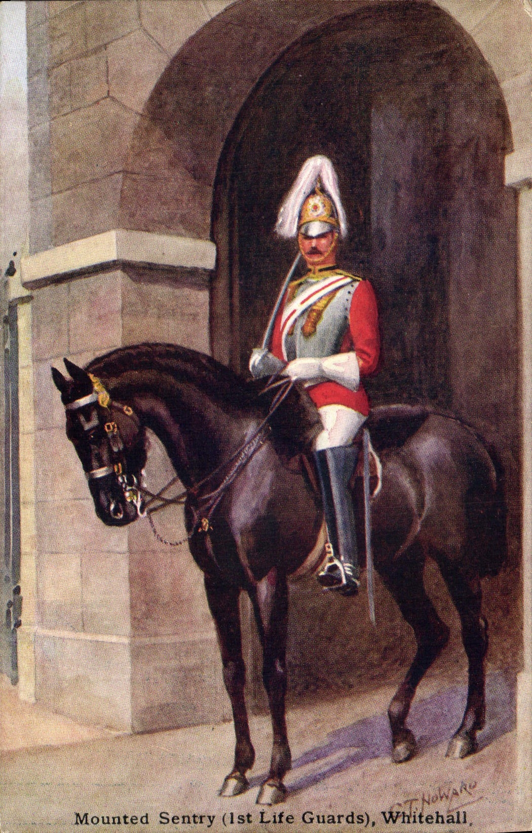 CPA Militaria Mounted Sentry (1st Life Guards) Whitehall