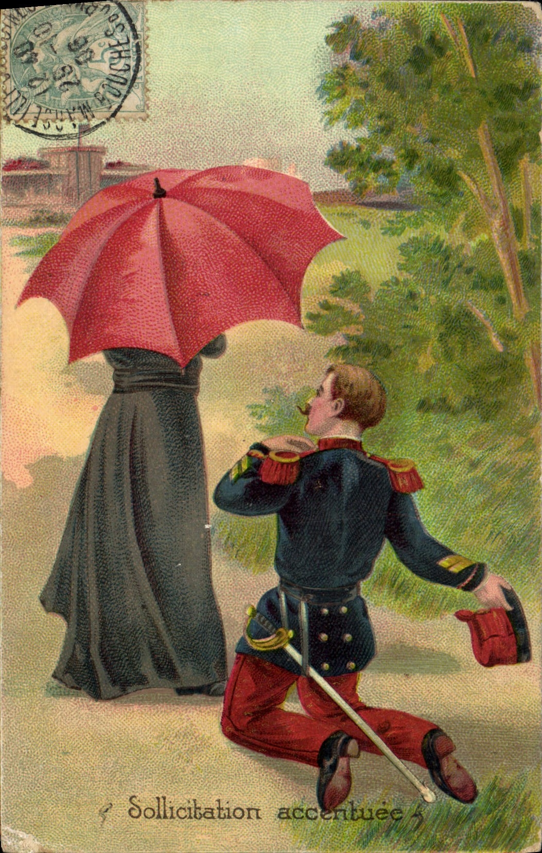 CPA Militaria Sollicitation accentuee 