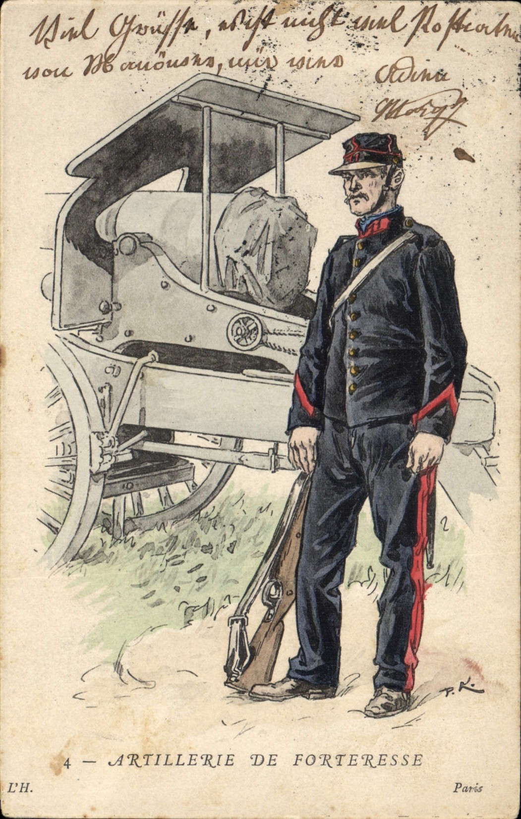 CPA Militaria Artillerie de forteresse 