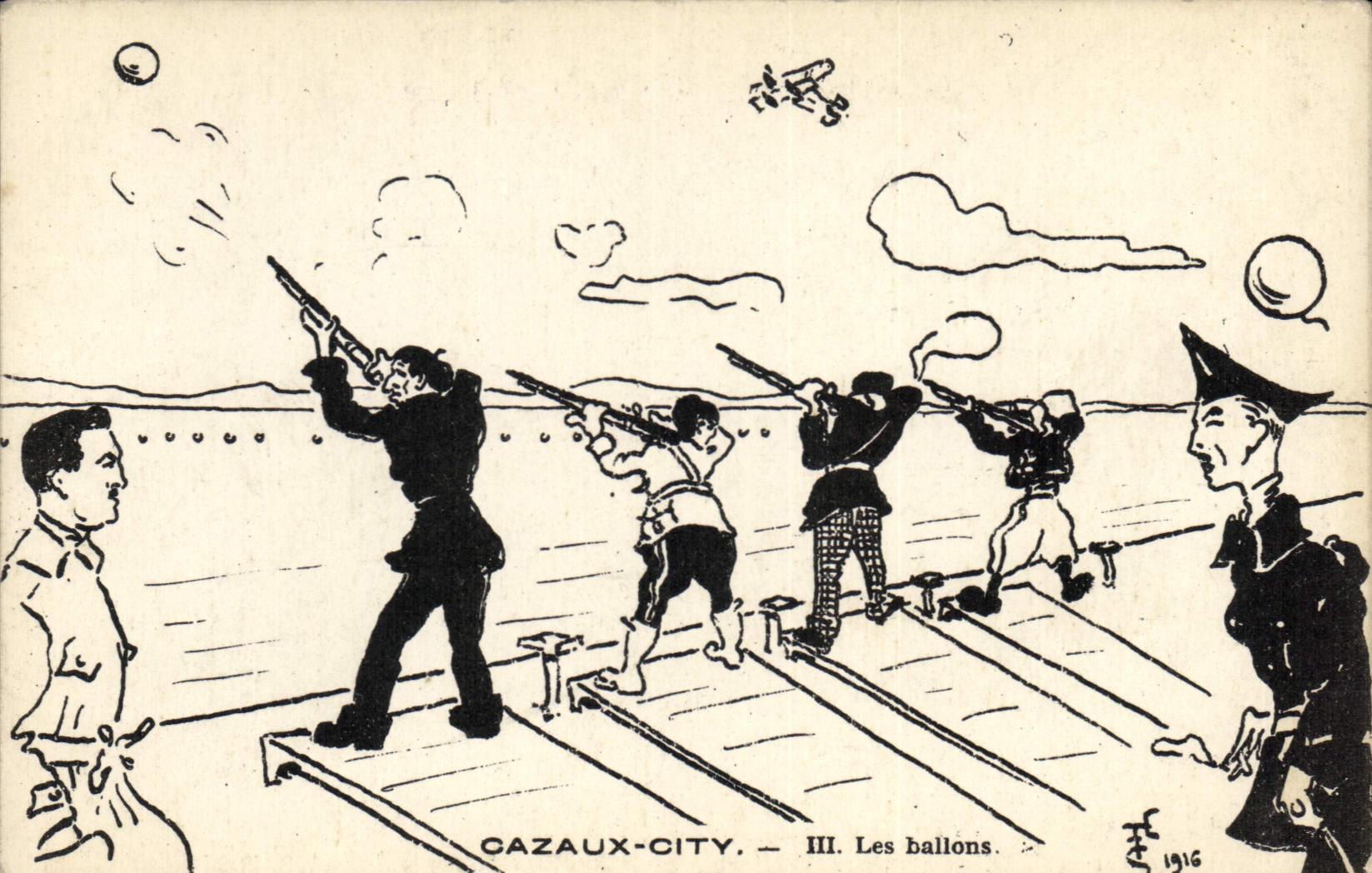 CPA Militaria Cazaux City Les ballons 