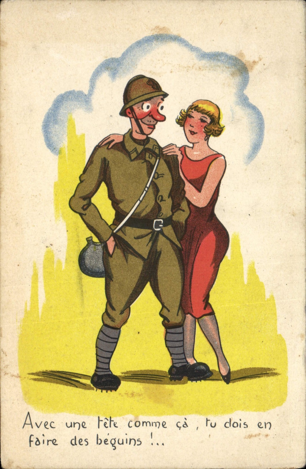 CPA Militaria Avec une tete comme ca tu dois en faire des beguins 