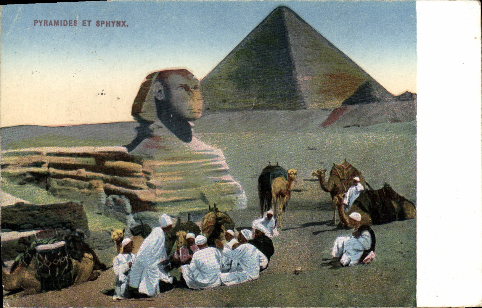 CPA Egypt Egypte Pyramides et Sphynx