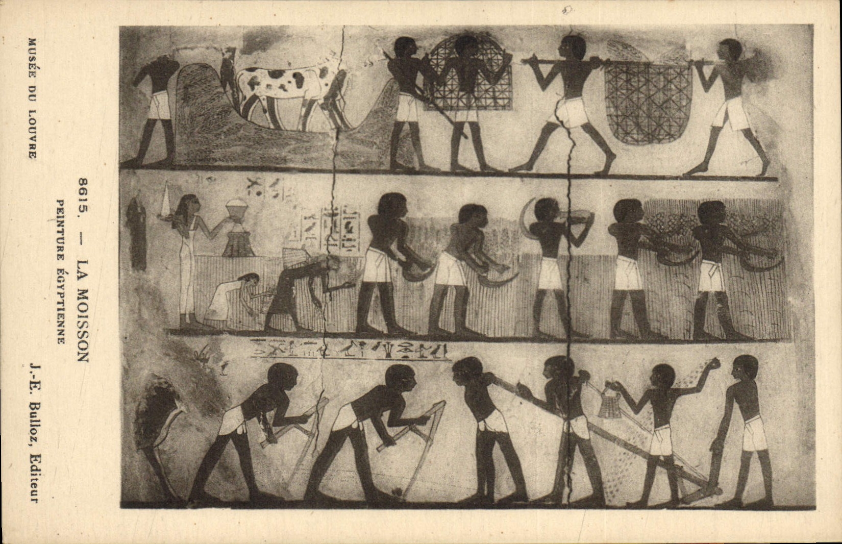 CPA Egypt Egypte Musee du Louvre La Moisson Peinture egyptienne