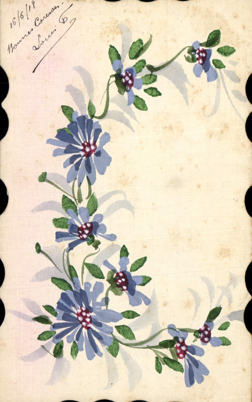 CPA Fantaisie (dessin a la main) Fleurs