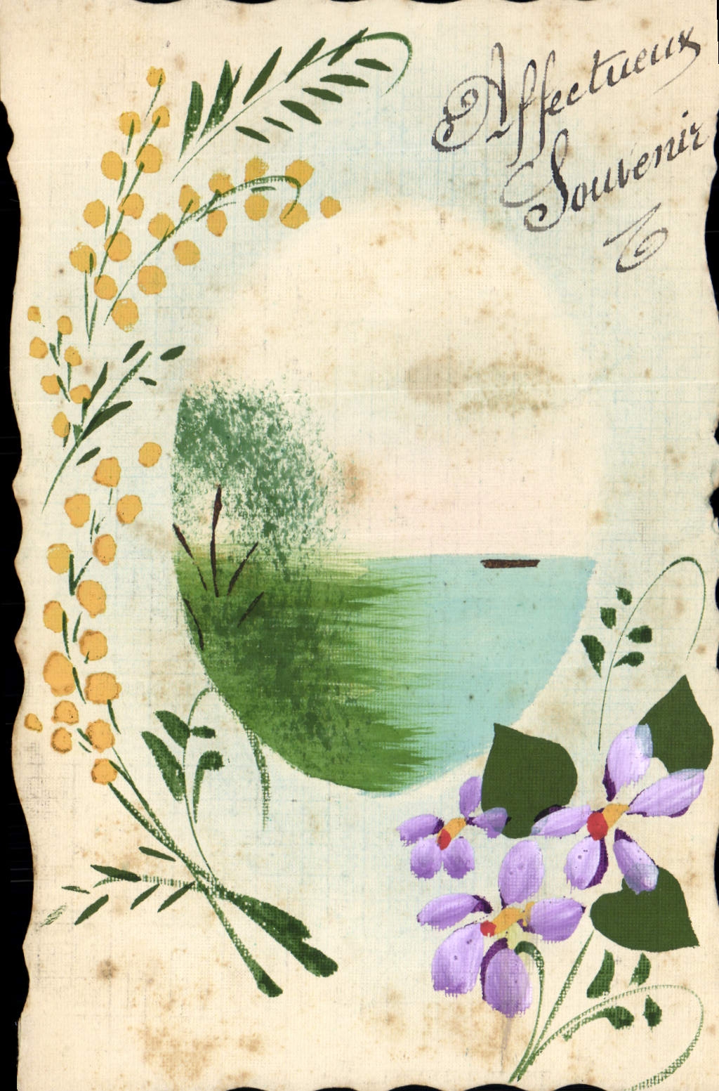 CPA Fantaisie (dessin a la main) Fleurs