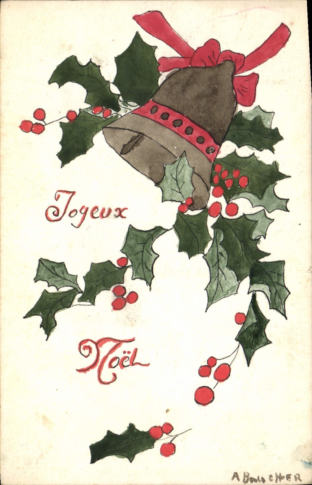 CPA Fantaisie (dessin a la main) Noel Cloche 