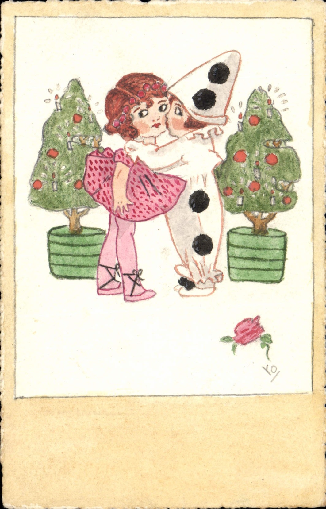 CPA Fantaisie (dessin a la main) Enfants Pierrot