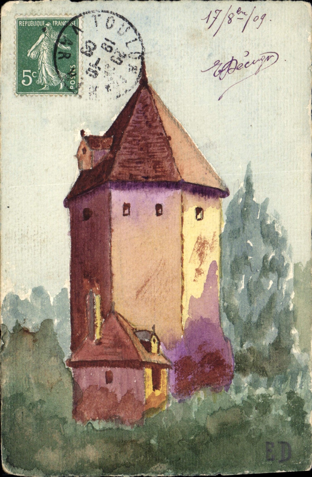 CPA Fantaisie (dessin a la main) Maison