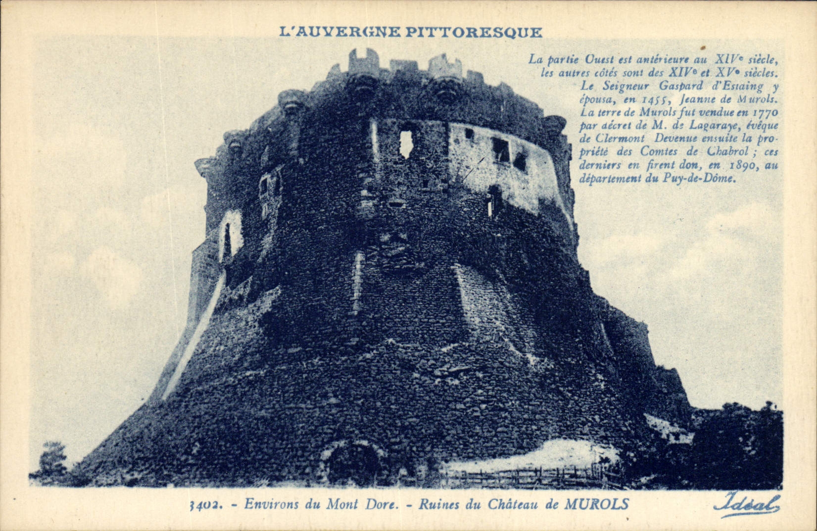 CPA L'Auvergne pittoresque Environs du Mont Dore Ruines du chateau de Murols 