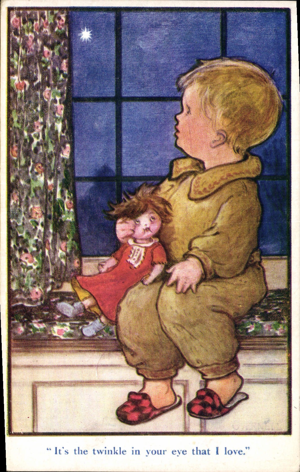 CPA Fantaisie Poupee Enfant It's the twinkle in your eye that I love