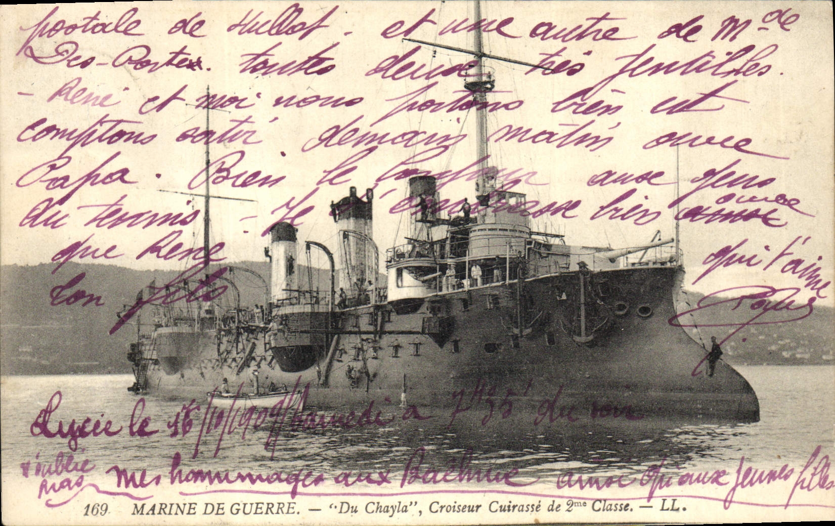 CPA Bateau de Guerre Marine de Guerre Du Chayla Croiseur Cuirasse de 2me classe 