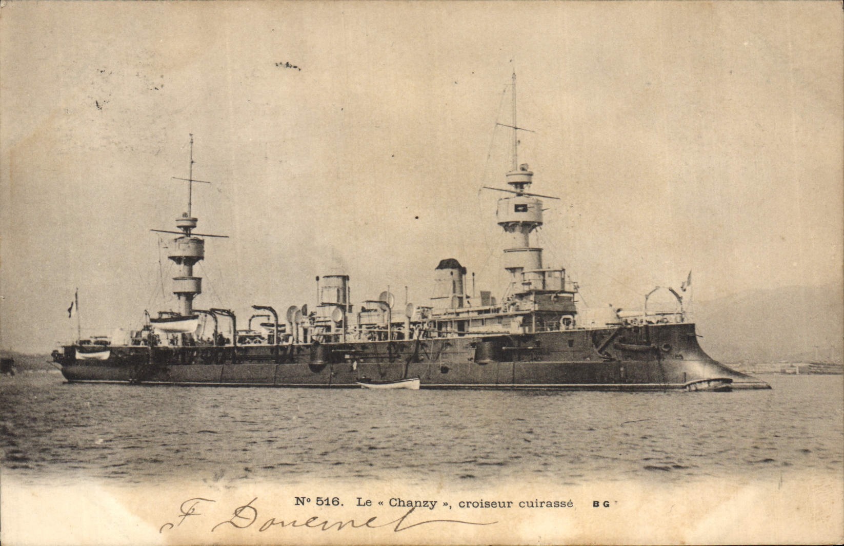 CPA Bateau de Guerre Le Chanzy croiseur cuirasse 
