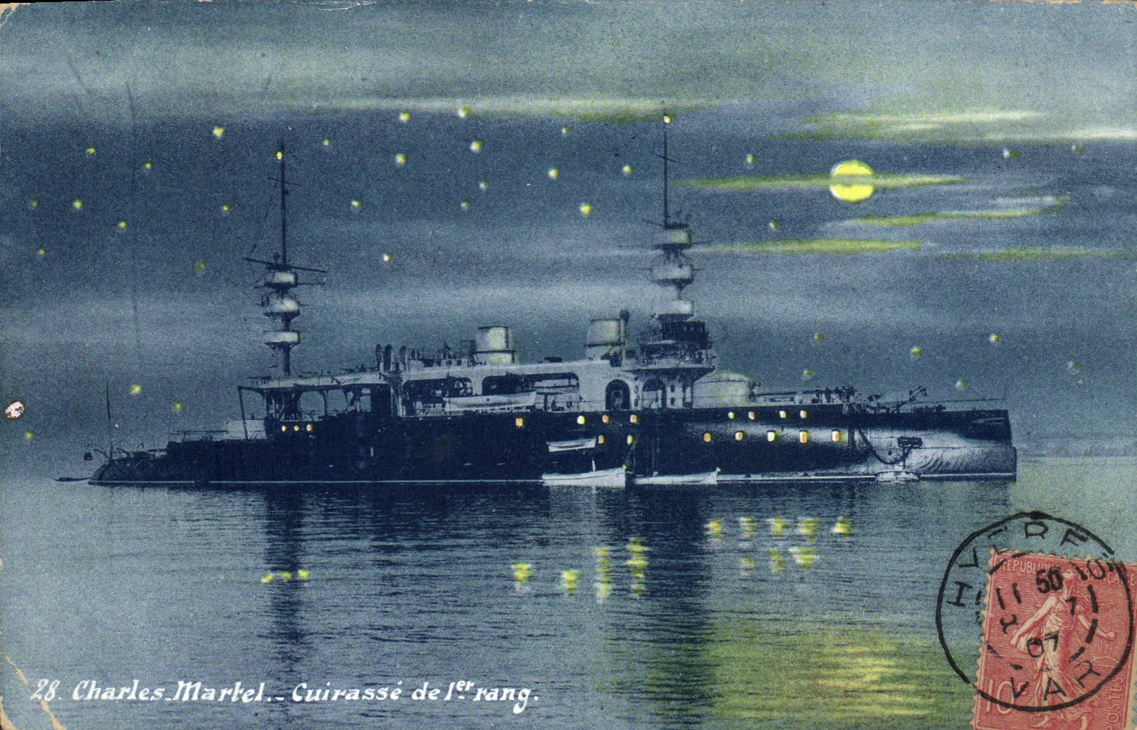 CPA Bateau de Guerre Charles Martel Cuirasse de 1er rang 