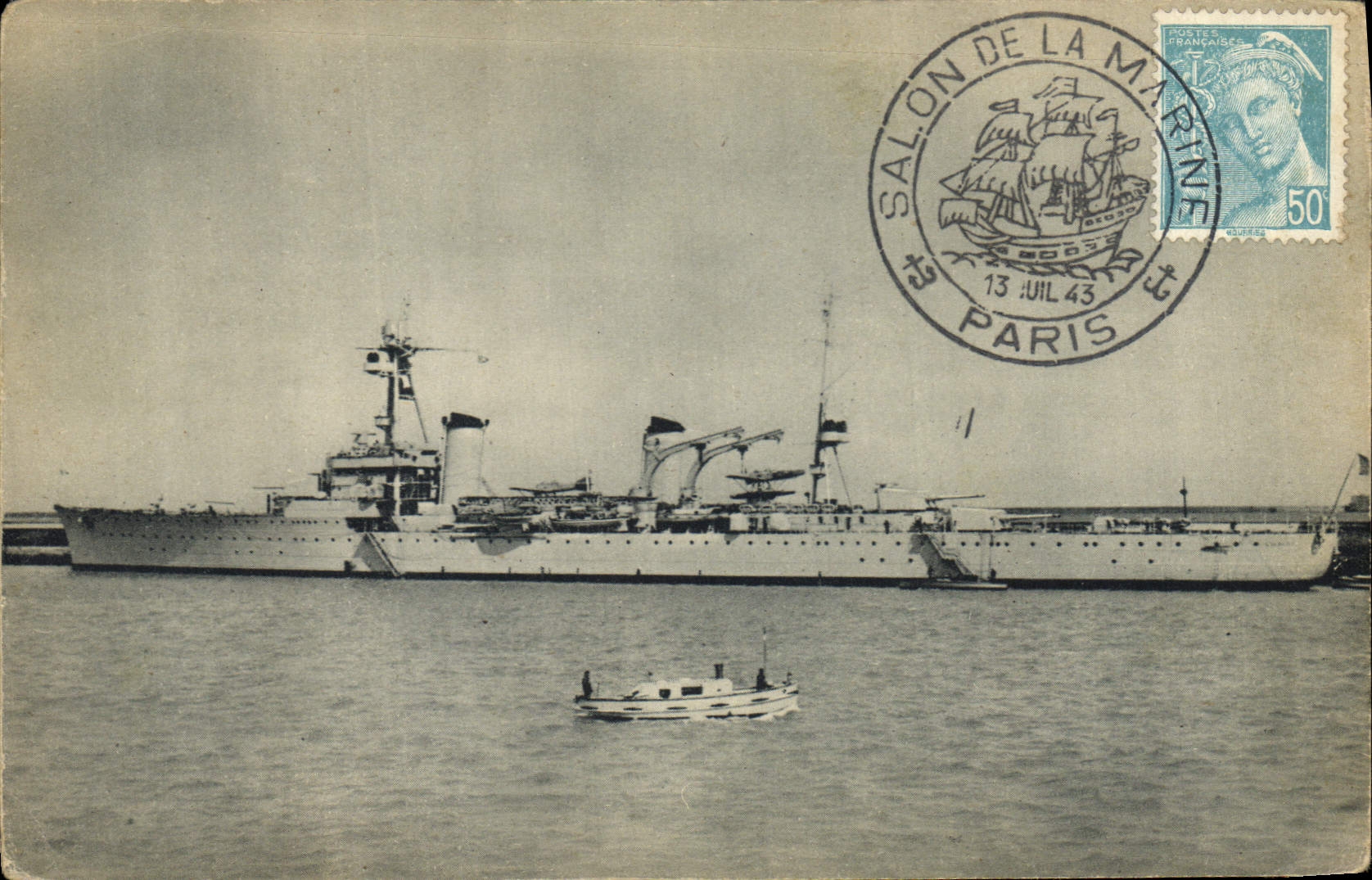 CPA Bateau de Guerre Marine Nationale Colbert Croiseur 