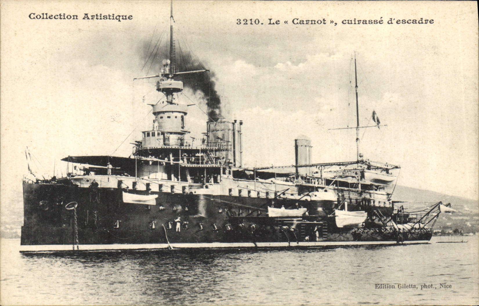 CPA Bateau de Guerre Collection Artistique Le Carnot cuirasse d'escadre 