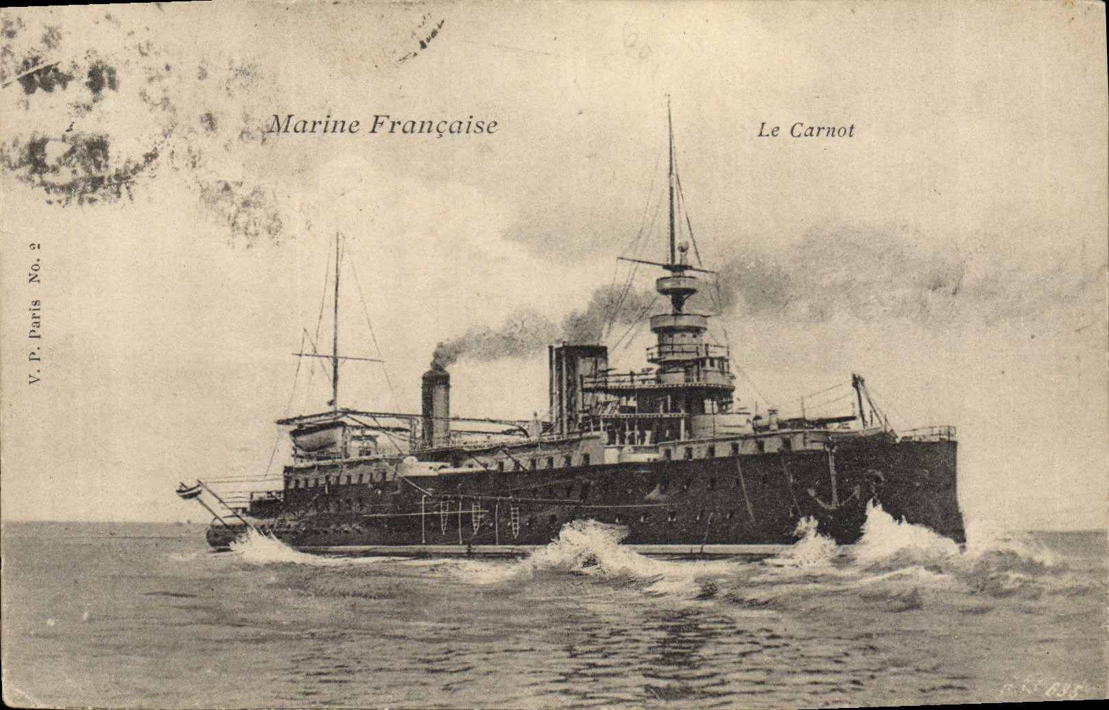 CPA Bateau de Guerre Marine Francaise Le Carnot 