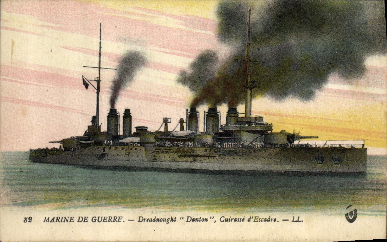 CPA Bateau de Guerre Marine de guerre Dreadnought Danton Cuirasse d'escadre 