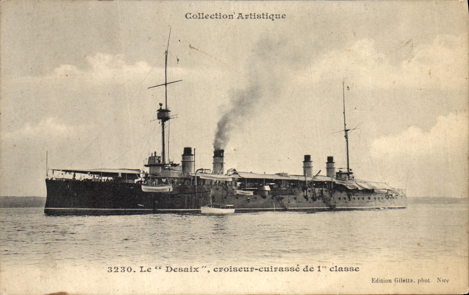 CPA Bateau de Guerre Collection Artistique Le Desaix croiseur cuirasse de 1er classe 