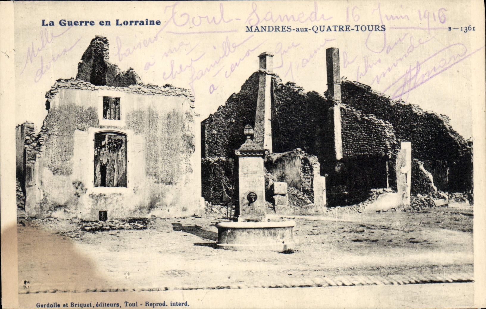 CPA Militaria La Guerre en Lorraine Mandres aux Quatre Tours 