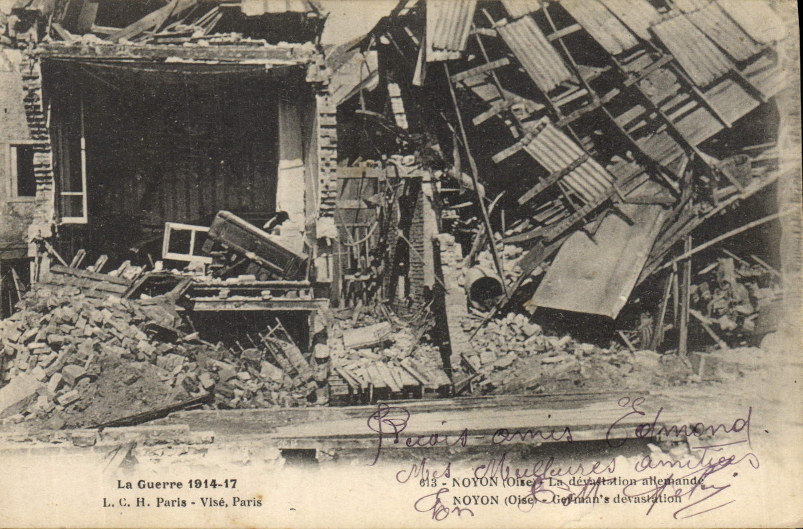 CPA Militaria La Guerre 1914 17 Noyon (Oise) La devastation allemande 