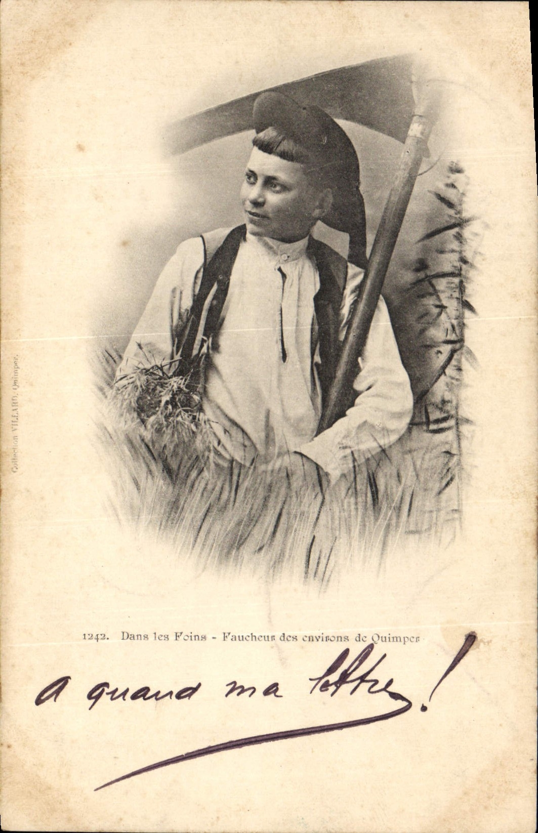 CPA Folklore Dans le Foins Faucheus des environs de Quimper 