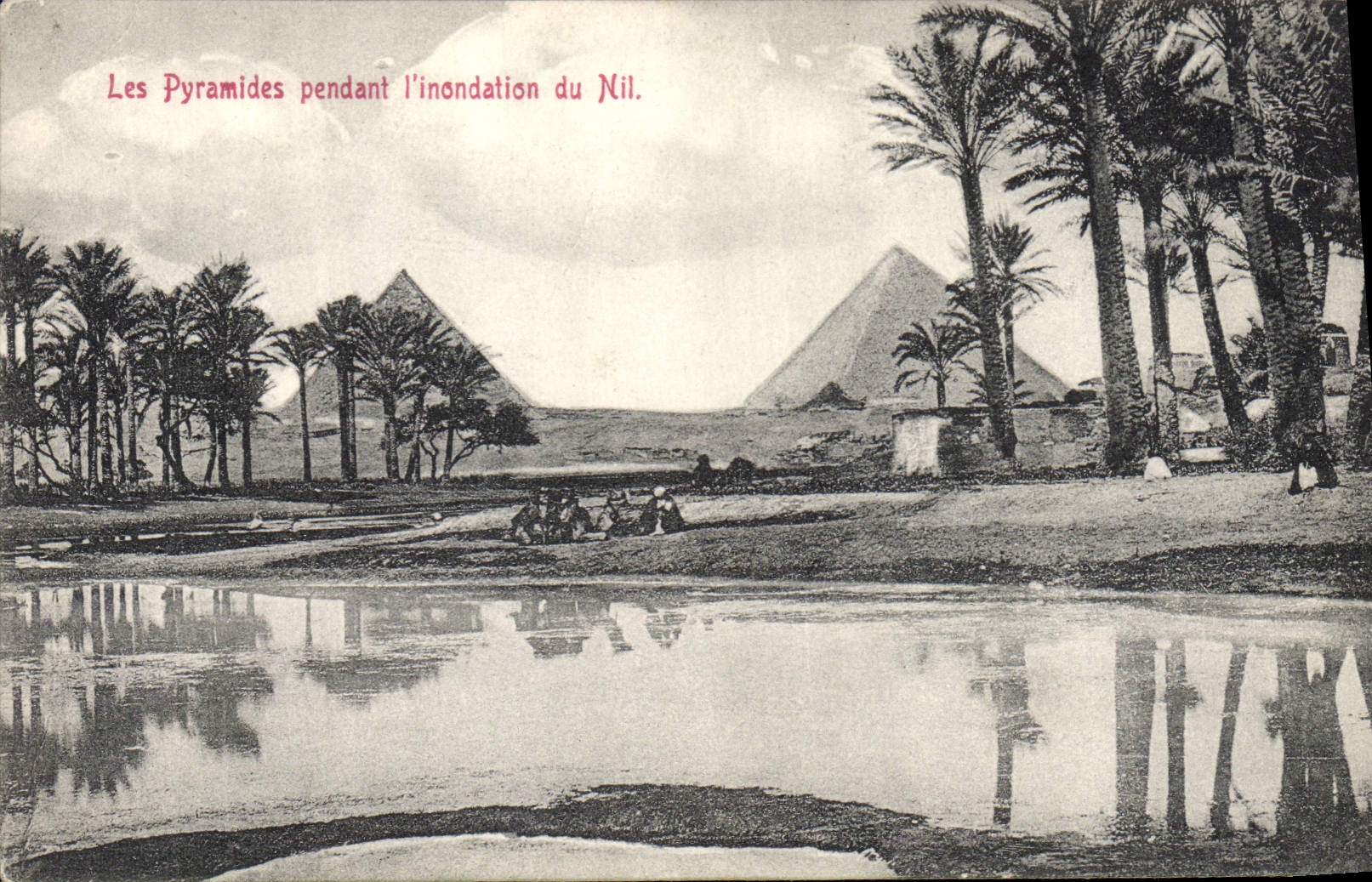 CPA Egypt Egypte Les Pyramides pendant l'inondation du Nil