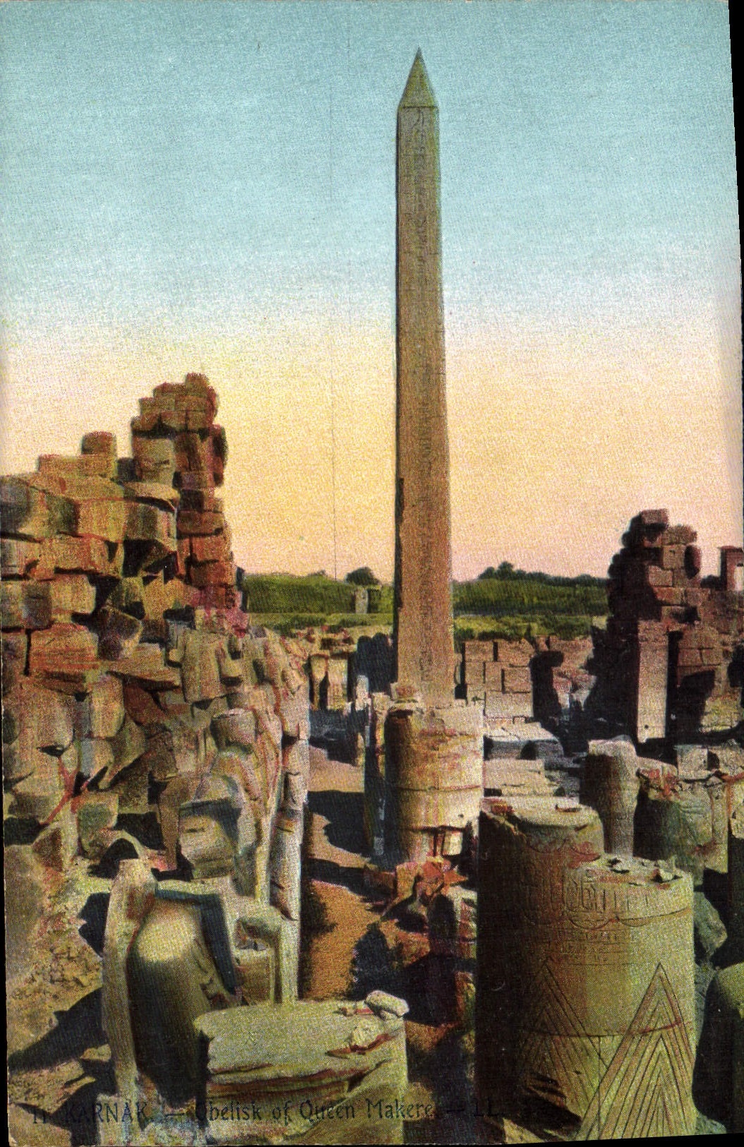 CPA Egypt Egypte Karnak Obelisk of Queen Maliere