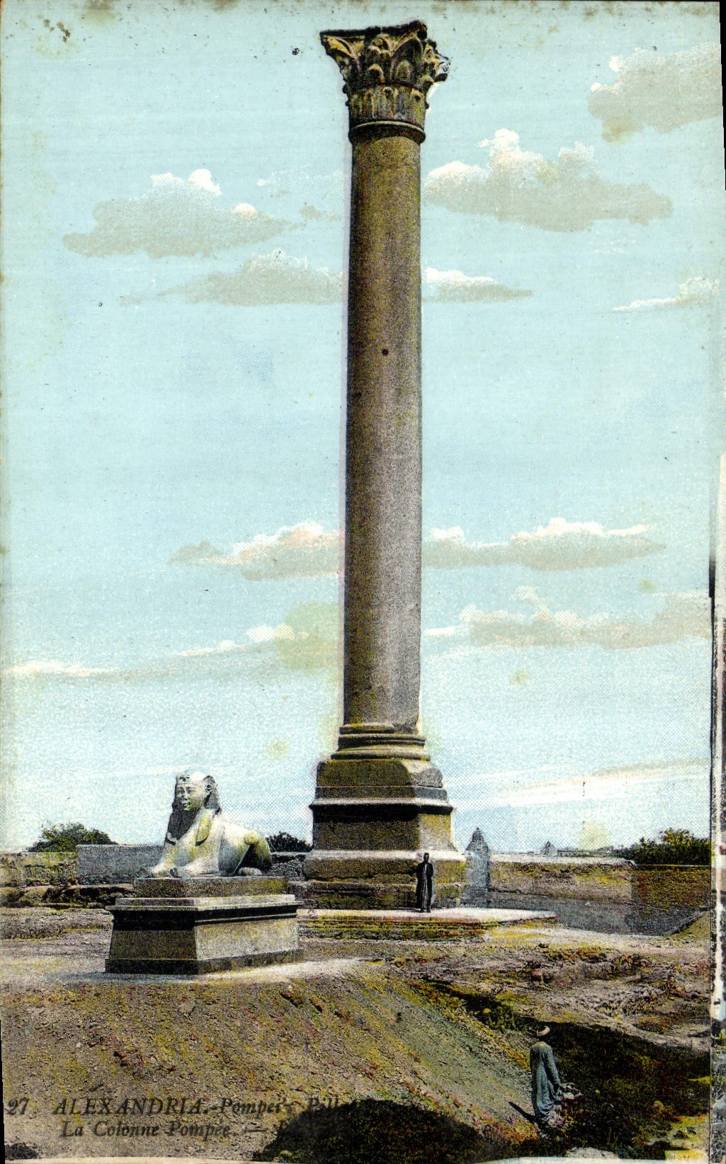 CPA Egypt Egypte Alexandria la Colonne Pompee