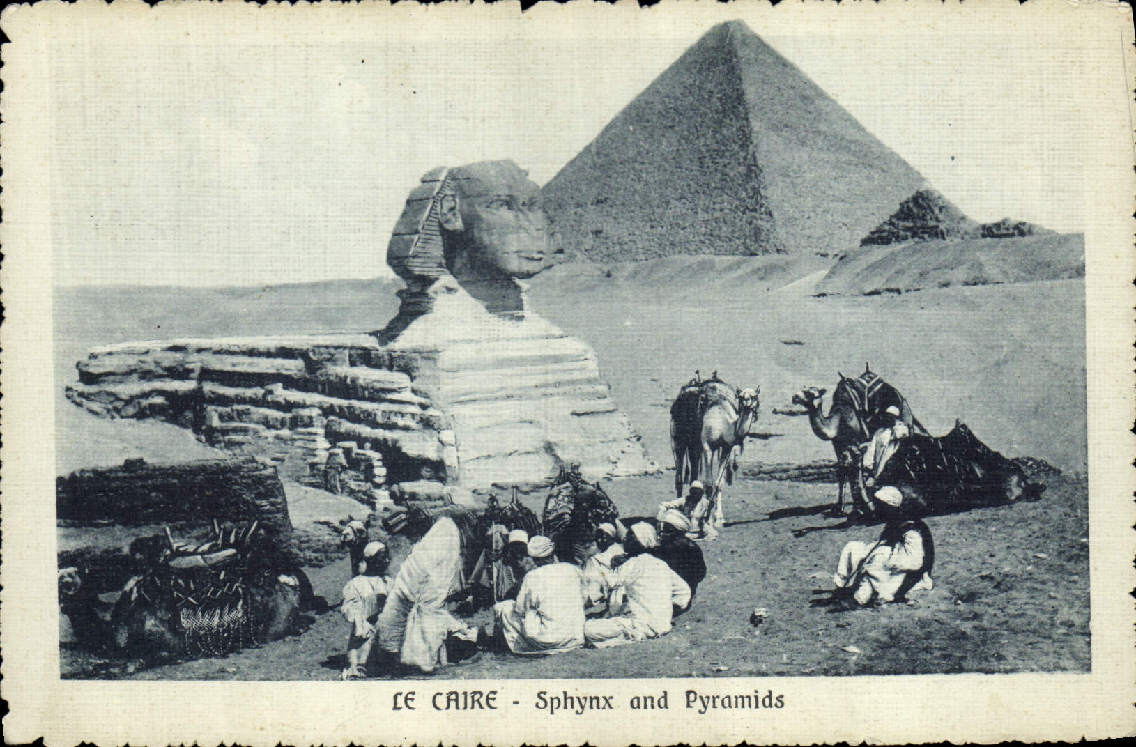 CPA Egypt Egypte Le Caire Sphynx and Pyramids