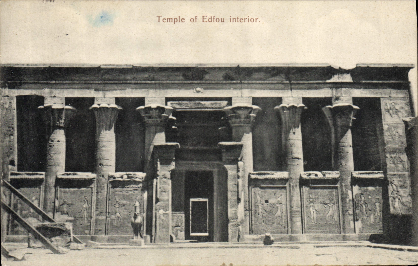 CPA Egypt Egypte Temple of Edfou interior