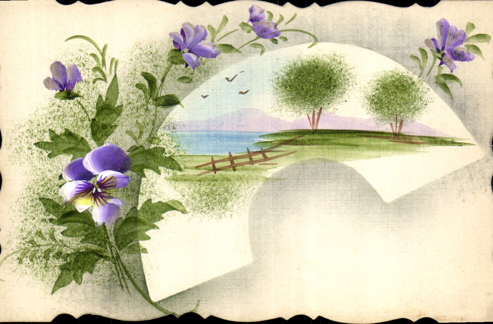 CPA Fantaisie (dessin a la main ) Fleurs