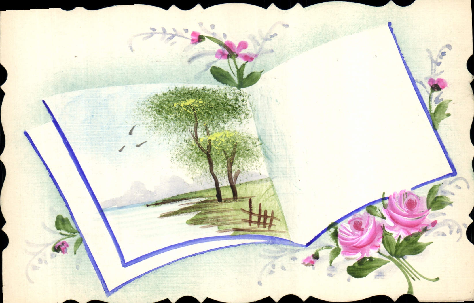 CPA Fantaisie (dessin a la main ) Fleurs