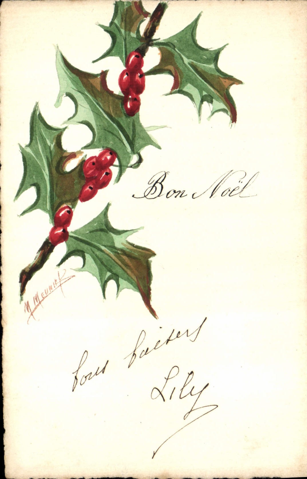 CPA Fantaisie (dessin a la main ) Bon Noel