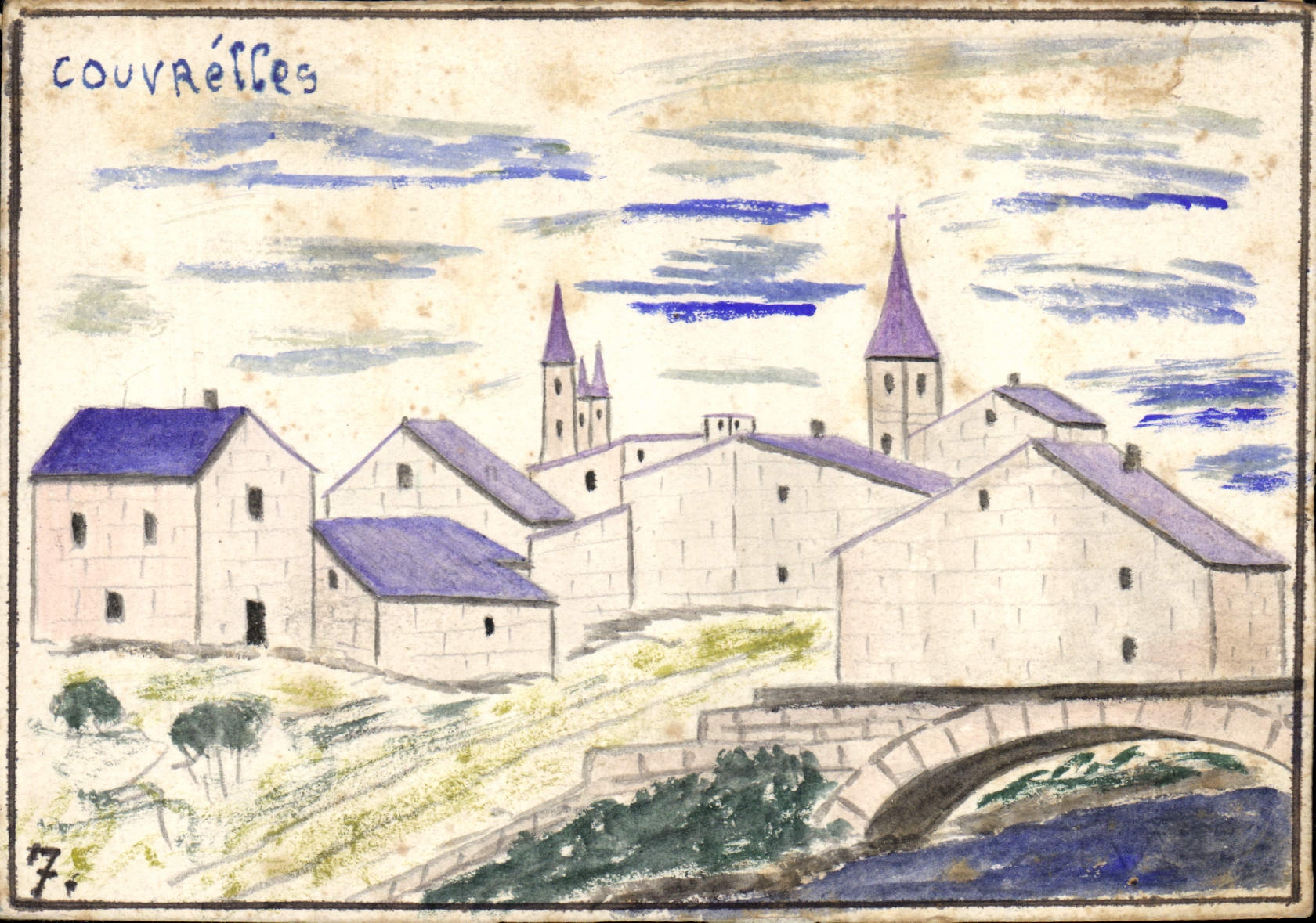 CPA Fantaisie (dessin a la main ) Couvrelles 