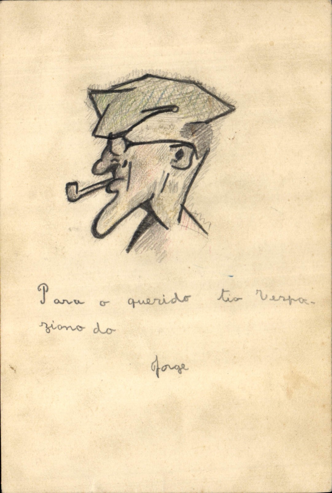 CPA Fantaisie (dessin a la main ) Homme a la pipe Tabac